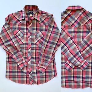 Vintage Plaid Wrangler Western Shirt